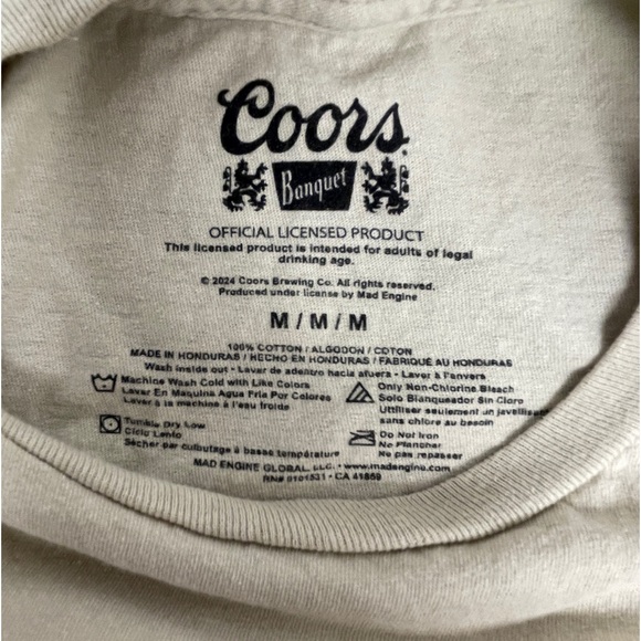 Coors Banquet Beer T-Shirt Women’s Med Tan - Picture 3 of 7